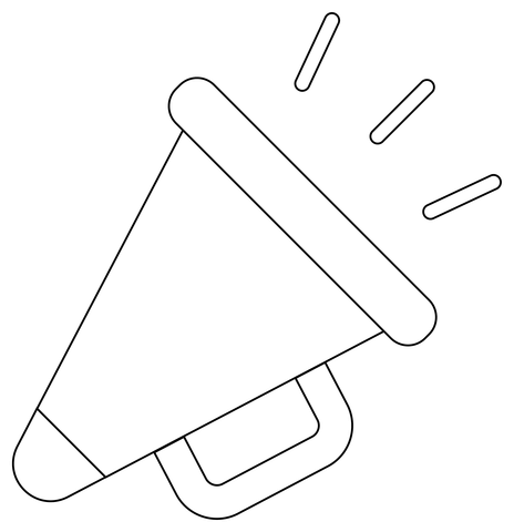 Cheer Megaphone Coloring Page